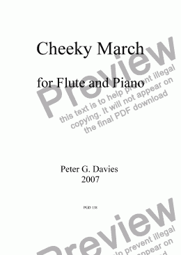 page one of Cheeky March for Flute and Piano