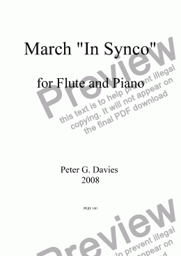 page one of March "In Synco" for Flute and Piano