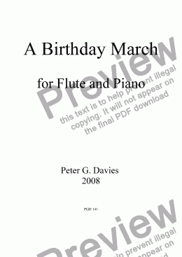 page one of A Birthday March for Flute and Piano