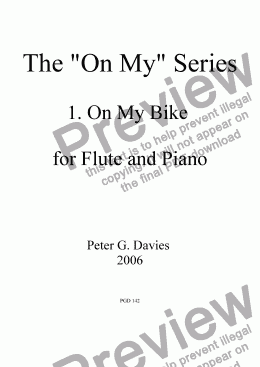 page one of The "On My" Series 1. On My Bike for Flute and Piano