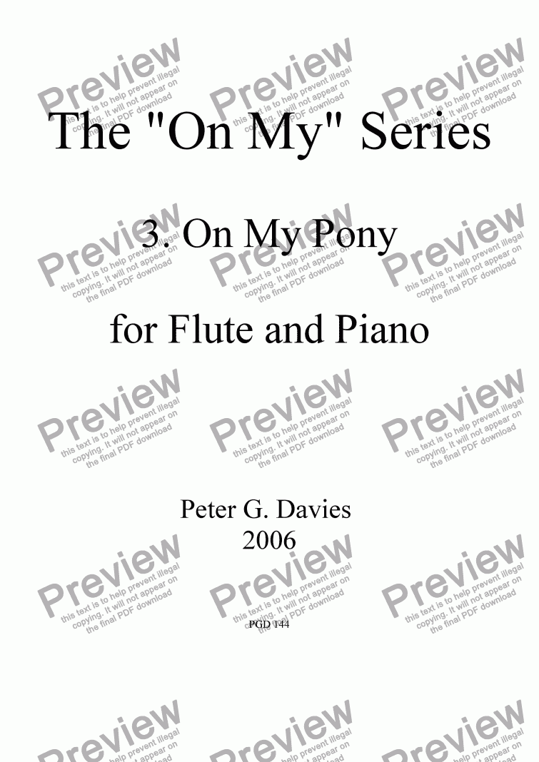 page one of The "On My" series 3. On My Pony for Flute and Piano