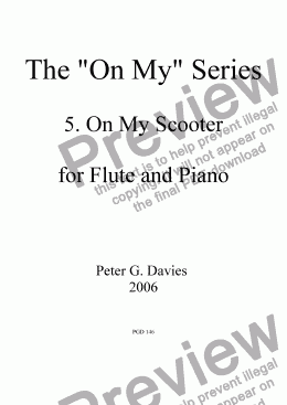 page one of The "On My" Series 5. On My Scooter for Flute and Piano