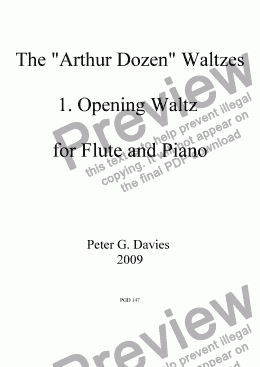 page one of The "Arthur Dozen" Waltzes 1. Opening Waltz for Flute and Piano