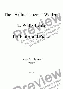 page one of The "Arthur Dozen" Waltzes 2. Waltz Lente for Flute and Piano