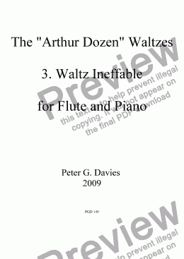 page one of The "Arthur Dozen" Waltzes 3. Waltz Ineffable for Flute and Piano