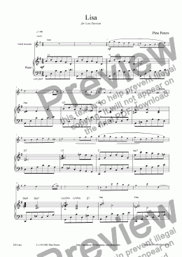 page one of Lisa  [Davidson] (Treble rec or Flute + Piano )