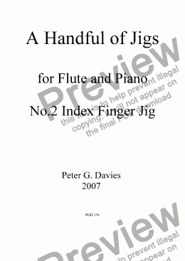 page one of A Handful of Jigs No.2 Index Finger Jig for Flute and Piano
