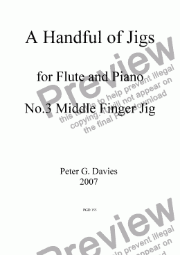 page one of A Handful of Jigs No.3 Middle Finger Jig for Flute and Piano