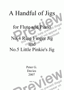 page one of A Handful of Jigs No.4 Ring Finger Jig and No.5 Little Pinkie’s Jig for Flute and Piano