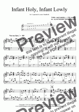 page one of Infant Holy, Infant Lowly (Handbells)