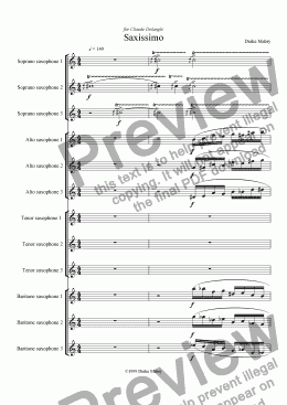 page one of Saxissimo for 12 saxophones (SATB)