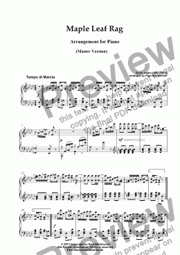page one of Maple Leaf Rag (Master Version)