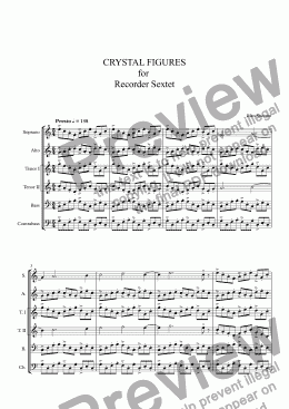page one of CRYSTAL FIGURES for  Recorder Sextet