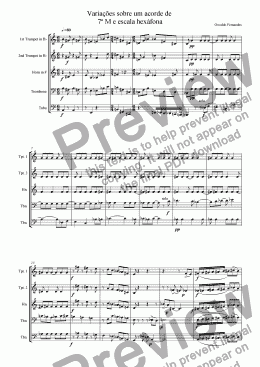 page one of Variações sobre um acorde de  7ª M e escala hexáfona