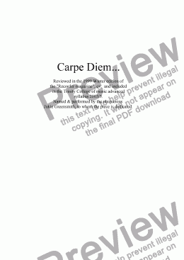 page one of Carpe Diem  Mvt 1