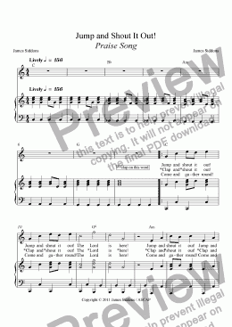 page one of Jump and Shout It Out! Praise Song