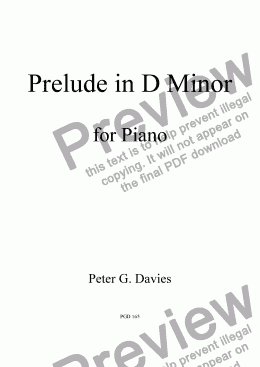 page one of Prelude in D Minor