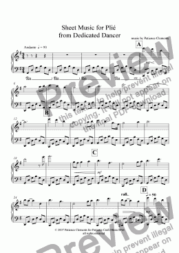 page one of Sheet Music for Plié  from Dedicated Dancer