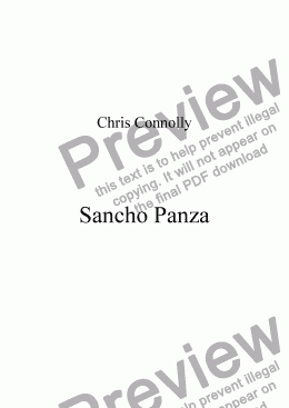 page one of Sancho Panza