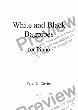 page one of White and Black Bagpipes