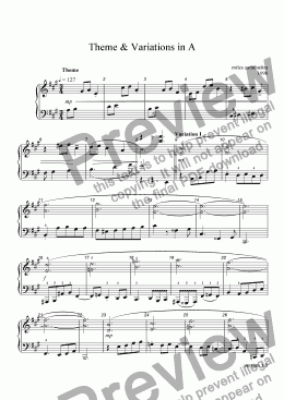 page one of theme and variations in A