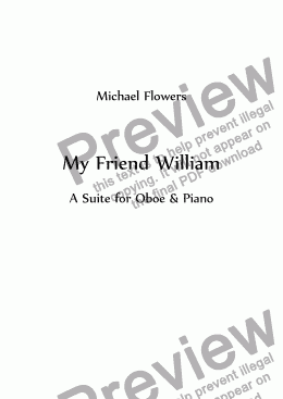 page one of My Friend William (Oboe & Piano)