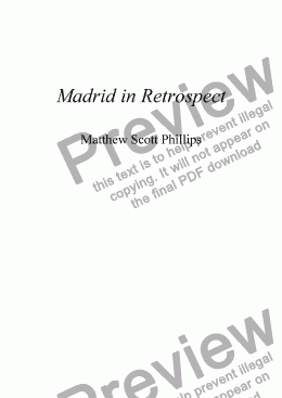 page one of Madrid in Retrospect