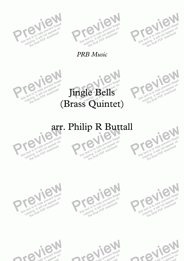 page one of Jingle Bells (Brass Quintet)