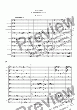 page one of Concerto grosso for strings and harpsichord, Op. 38 - III. Intermezzo