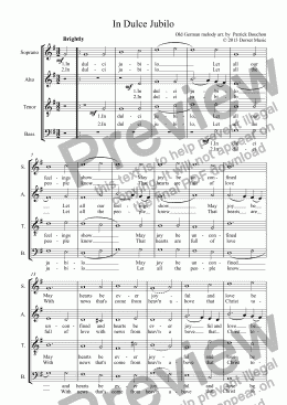 page one of In Dulce Jubilo for SATB