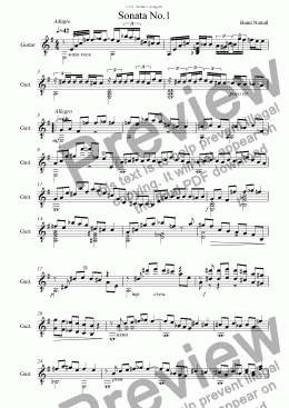 page one of Guitar Sonata No.1  1st mvt
