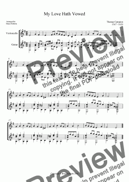page one of CAMPION: My Love Hath Vowed (Cello & Guitar) 