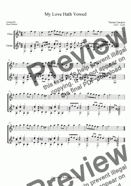 page one of CAMPION: My Love Hath Vowed (Flute & Guitar) 