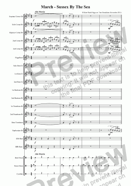 page one of BRASS BAND - March - Sussex By The Sea
