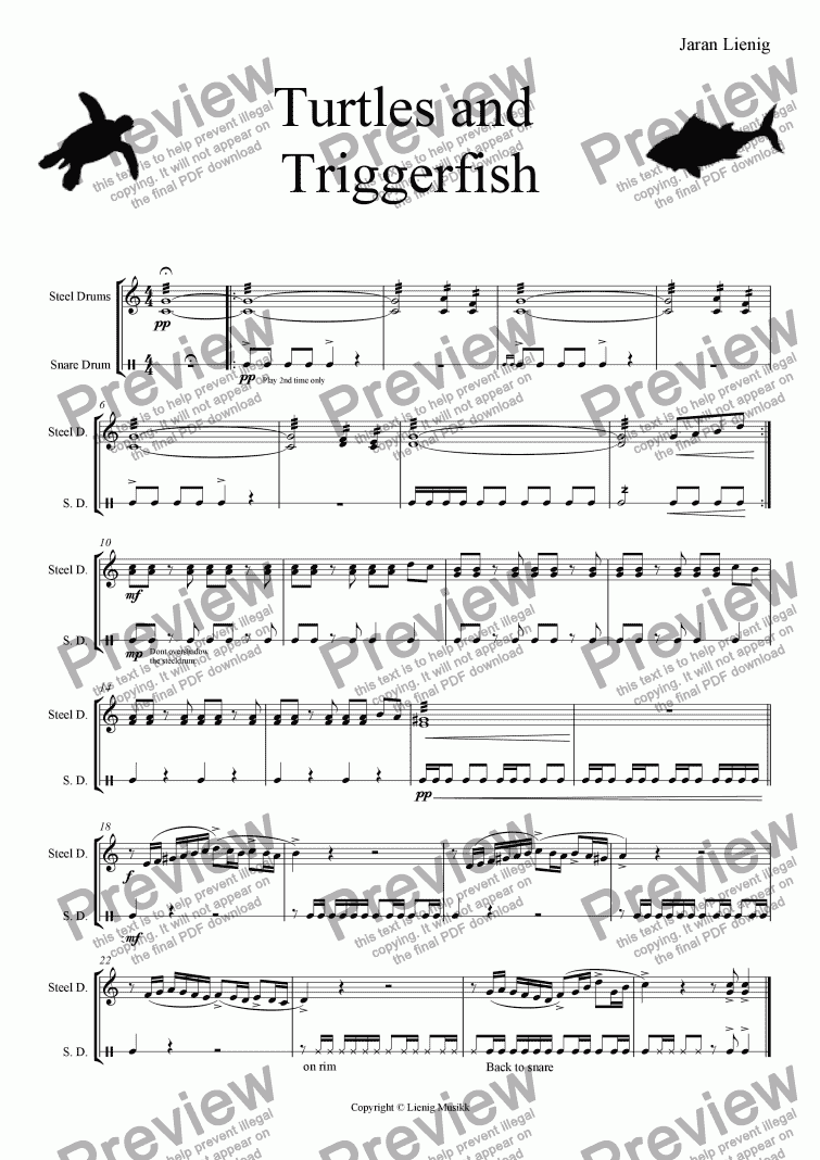 page one of Turtles and  Triggerfish