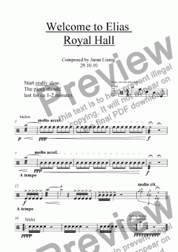 page one of Welcome to Elias  Royal Hall