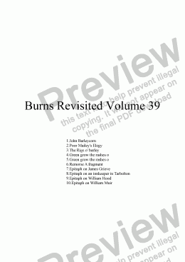 page one of Burns Revisited Volume 39