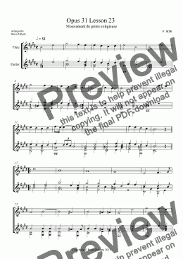 page one of SOR: Opus 31 Lesson 23 (Flute & Guitar) 