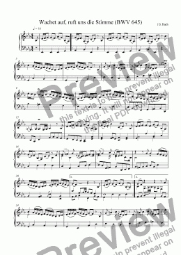 page one of Wachet auf, ruft uns die Stimme (BWV 645)