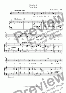 page one of Mass 1 Vocal with Accompaniment