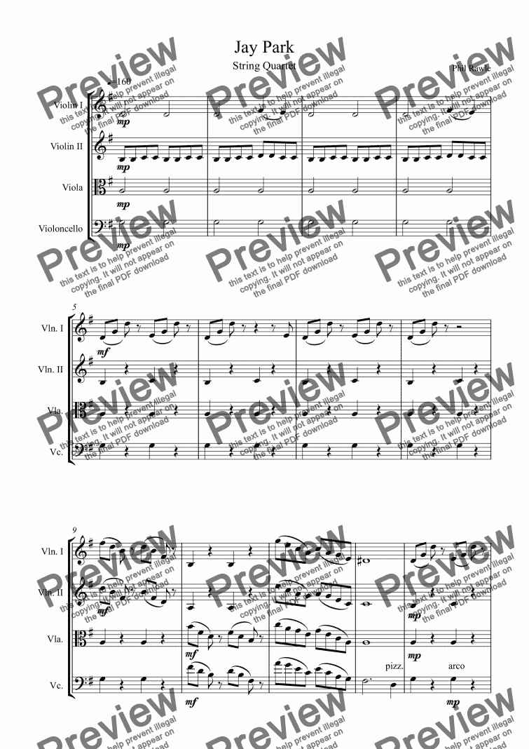page one of Jay Park - String Quartet