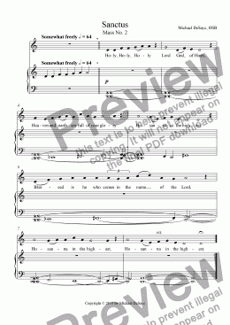 page one of Mass 2 Vocal with Accompaniment