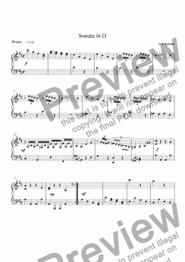 page one of Sonata in D