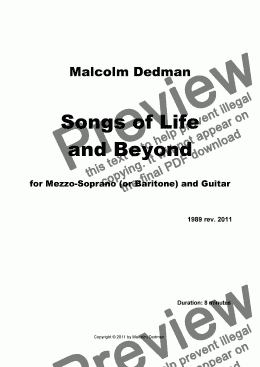 page one of Songs of Life and Beyond