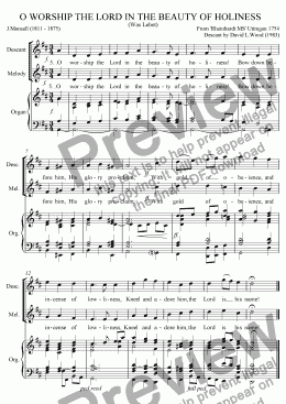 page one of Descant To O Worship The Lord In The Beauty Of Holiness