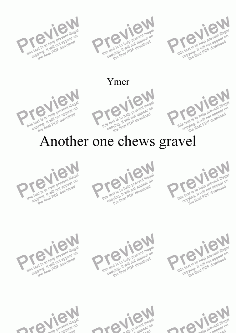 page one of Another one chews gravel