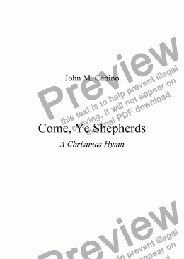 page one of Come, Ye Shepherds A Christmas Hymn