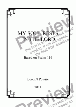 page one of My Soul Rests in the Lord