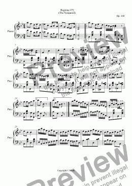 page one of Ragtime #72 in B Flat Major - The Nonpareil