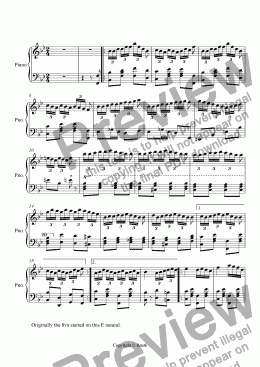 page one of Ragtime #69 in B Flat Major - Sugar Cane Rag